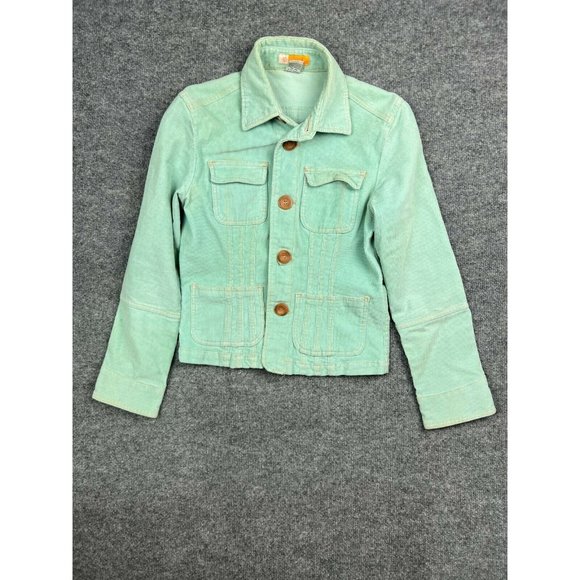 Anthropologie Jackets & Blazers - Tulle Anthropologie Button Up Corduroy Jacket Women's Medium Blue Collared